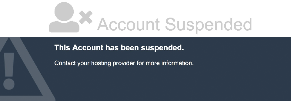 Account suspended screenshot