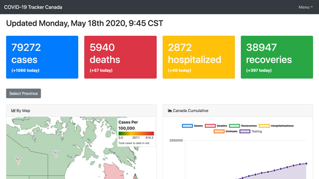 covid19tracker.ca screenshot